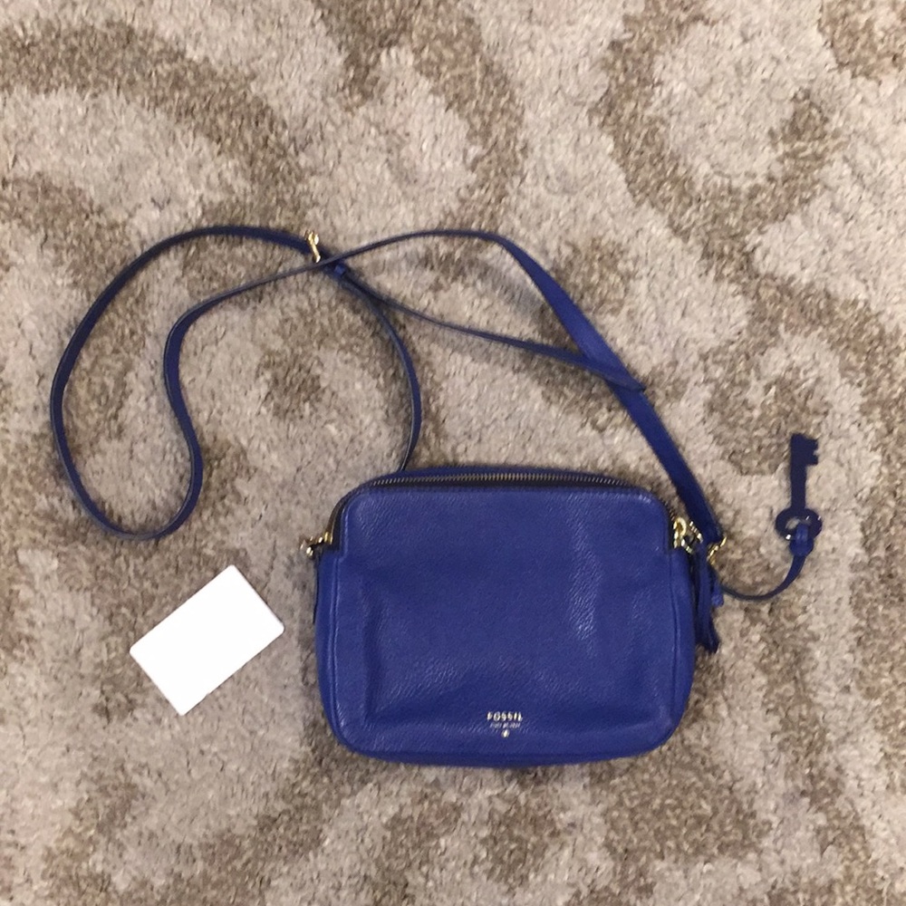 Blue Leather “Camera” Bag
